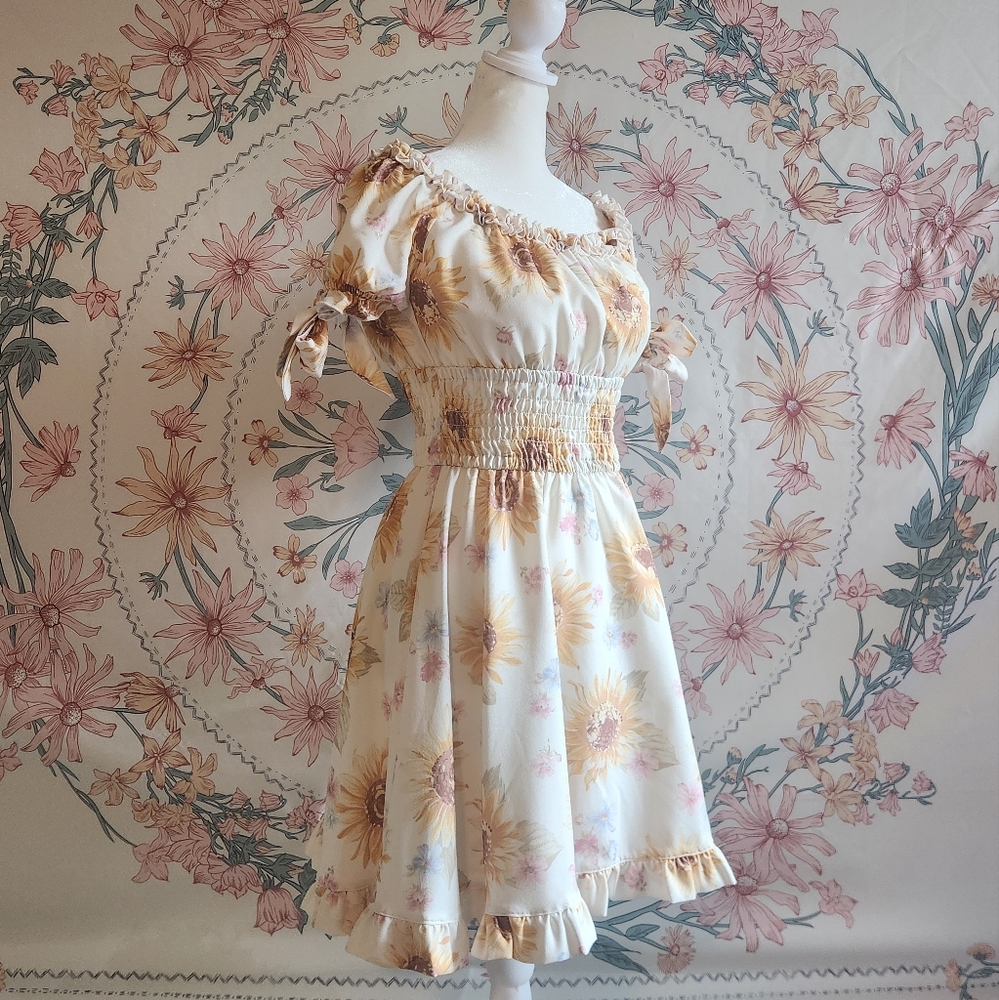 Liz Lisa Sunflower Floral Print Onepiece Dress Vintage Y2k Iconic Gyaru Gal Mori - Picture 10 of 12